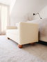 Atelier Del Sofa Banco TEDDY Sandikli - Blanco Tela Suave para Sala de Estar o Dormitorio, Medidas 115x50x40 cm